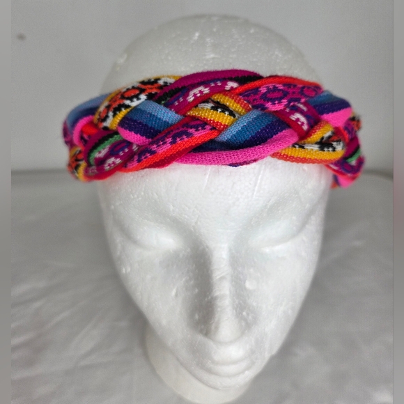 GiuliA OS Headband Vibrant Multicolor Braided From Peruvian Artisans-Reversible - Picture 3 of 12